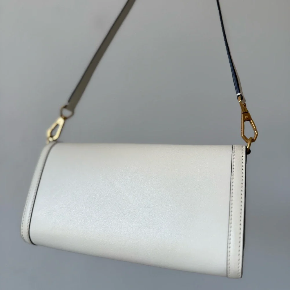 Like New JIMMY CHOO Diamond Mini Shoulder Latte Calf Leather Mini Shoulder Bag